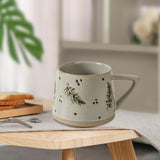 Maxbell 400ml Coffee Cup Drinking Cups Espresso Mug Retro for Yogurt Office Travel Feather