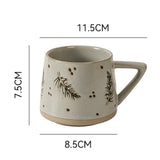 Maxbell 400ml Coffee Cup Drinking Cups Espresso Mug Retro for Yogurt Office Travel Feather