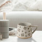 Maxbell 400ml Coffee Cup Drinking Cups Espresso Mug Retro for Yogurt Office Travel snowflake