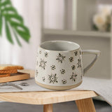 Maxbell 400ml Coffee Cup Drinking Cups Espresso Mug Retro for Yogurt Office Travel snowflake
