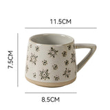 Maxbell 400ml Coffee Cup Drinking Cups Espresso Mug Retro for Yogurt Office Travel snowflake