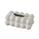 Maxbell Vintage Ceramic Tissue Box Cover Storage Box for Hotel Home Restaurant Egg White