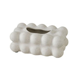 Maxbell Vintage Ceramic Tissue Box Cover Storage Box for Hotel Home Restaurant Egg White