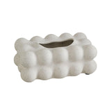 Maxbell Vintage Ceramic Tissue Box Cover Storage Box for Hotel Home Restaurant Egg White