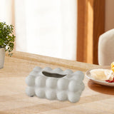 Maxbell Vintage Ceramic Tissue Box Cover Storage Box for Hotel Home Restaurant Egg White