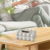 Maxbell Vintage Ceramic Tissue Box Cover Storage Box for Hotel Home Restaurant Egg White