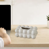 Maxbell Vintage Ceramic Tissue Box Cover Storage Box for Hotel Home Restaurant Egg White