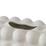 Maxbell Vintage Ceramic Tissue Box Cover Storage Box for Hotel Home Restaurant Egg White