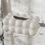 Maxbell Vintage Ceramic Tissue Box Cover Storage Box for Hotel Home Restaurant Egg White