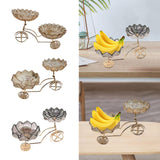 Maxbell Glass Serving Tray Dried Fruit Bowl Holders Decorative for Centerpiece Amber Feather
