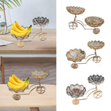 Maxbell Glass Serving Tray Dried Fruit Bowl Holders Decorative for Centerpiece Amber Feather