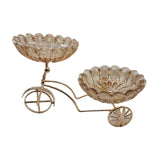 Maxbell Glass Serving Tray Dried Fruit Bowl Holders Decorative for Centerpiece Amber Feather