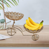 Maxbell Glass Serving Tray Dried Fruit Bowl Holders Decorative for Centerpiece Amber Feather