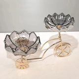 Maxbell Glass Serving Tray Dried Fruit Bowl Holders Decorative for Centerpiece Gray