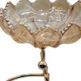 Maxbell Glass Serving Tray Dried Fruit Bowl Holders Decorative for Centerpiece Amber