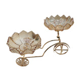 Maxbell Glass Serving Tray Dried Fruit Bowl Holders Decorative for Centerpiece Amber