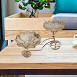 Maxbell Glass Serving Tray Dried Fruit Bowl Holders Decorative for Centerpiece Amber