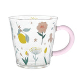 Maxbell Coffee Mugs Glassware Floral Pattern Glass Heat Resistant for Yogurt Travel