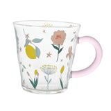 Maxbell Coffee Mugs Glassware Floral Pattern Glass Heat Resistant for Yogurt Travel