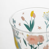 Maxbell Coffee Mugs Glassware Floral Pattern Glass Heat Resistant for Yogurt Travel