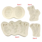 Maxbell 3D Easter Silicone Bunny Molds Bunny DIY Rabbit for Chocolate Cookie Fondant Style A
