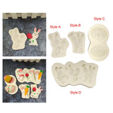 Maxbell 3D Easter Silicone Bunny Molds Bunny DIY Rabbit for Chocolate Cookie Fondant Style A
