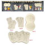 Maxbell 3D Easter Silicone Bunny Molds Bunny DIY Rabbit for Chocolate Cookie Fondant Style A