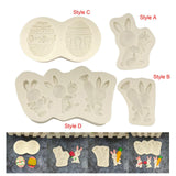 Maxbell 3D Easter Silicone Bunny Molds Bunny DIY Rabbit for Chocolate Cookie Fondant Style A
