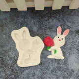 Maxbell 3D Easter Silicone Bunny Molds Bunny DIY Rabbit for Chocolate Cookie Fondant Style A