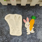 Maxbell 3D Easter Silicone Bunny Molds Bunny DIY Rabbit for Chocolate Cookie Fondant Style B