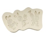Maxbell 3D Easter Silicone Bunny Molds Bunny DIY Rabbit for Chocolate Cookie Fondant Style C