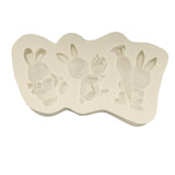 Maxbell 3D Easter Silicone Bunny Molds Bunny DIY Rabbit for Chocolate Cookie Fondant Style C