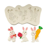 Maxbell 3D Easter Silicone Bunny Molds Bunny DIY Rabbit for Chocolate Cookie Fondant Style C