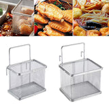 Maxbell Stainless Steel Wire Fry Basket with Handle for Restaurant Cooking Tableware S