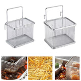 Maxbell Stainless Steel Wire Fry Basket with Handle for Restaurant Cooking Tableware S