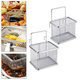 Maxbell Stainless Steel Wire Fry Basket with Handle for Restaurant Cooking Tableware S