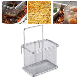 Maxbell Stainless Steel Wire Fry Basket with Handle for Restaurant Cooking Tableware S