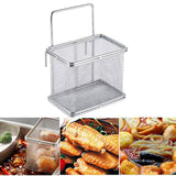 Maxbell Stainless Steel Wire Fry Basket with Handle for Restaurant Cooking Tableware S