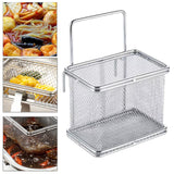 Maxbell Stainless Steel Wire Fry Basket with Handle for Restaurant Cooking Tableware S
