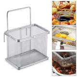 Maxbell Stainless Steel Wire Fry Basket with Handle for Restaurant Cooking Tableware S