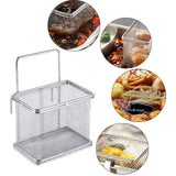 Maxbell Stainless Steel Wire Fry Basket with Handle for Restaurant Cooking Tableware S