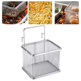 Maxbell Stainless Steel Wire Fry Basket with Handle for Restaurant Cooking Tableware L