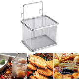 Maxbell Stainless Steel Wire Fry Basket with Handle for Restaurant Cooking Tableware L