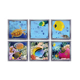 Maxbell 6 Pieces Non Slip Bathtub Stickers Square Underwater World for Bath Tub