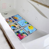 Maxbell 6 Pieces Non Slip Bathtub Stickers Square Underwater World for Bath Tub