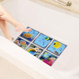 Maxbell 6 Pieces Non Slip Bathtub Stickers Square Underwater World for Bath Tub