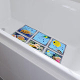 Maxbell 6 Pieces Non Slip Bathtub Stickers Square Underwater World for Bath Tub