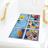 Maxbell 6 Pieces Non Slip Bathtub Stickers Square Underwater World for Bath Tub