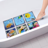 Maxbell 6 Pieces Non Slip Bathtub Stickers Square Underwater World for Bath Tub