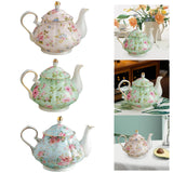 Maxbell Retro Water Kettle 400ml Colorful Pattern Coffee Pot for Juice Flower Tea Pink